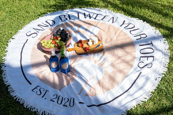 Large Round Beach Towel - Sand Between Your Toes